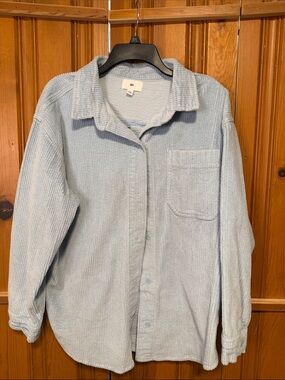 bp Light Blue Corduroy Button-Up Shirt